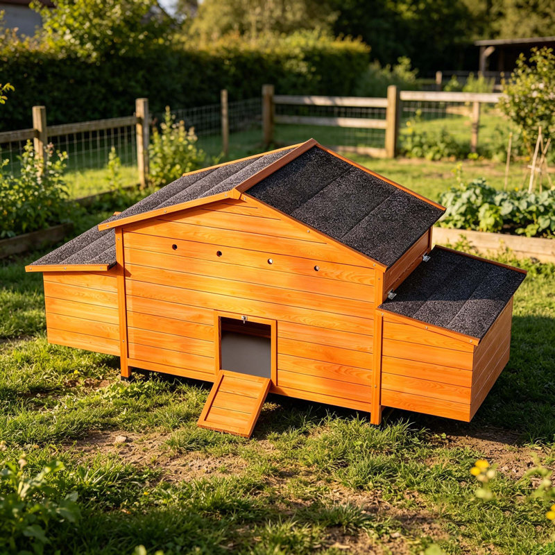 Grand poulailler en bois 70 ＂, Naturel