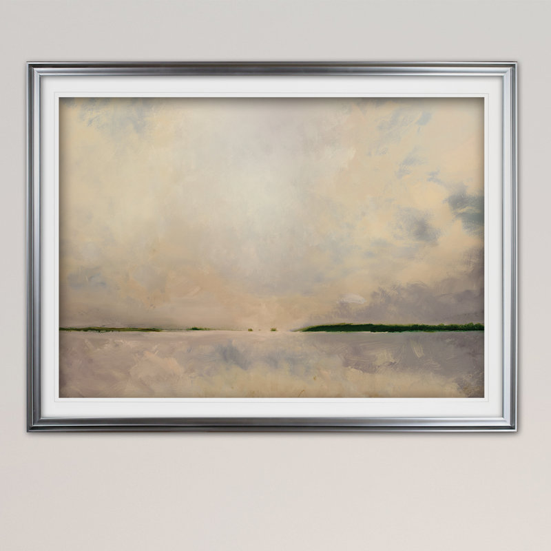 « new réfléchis », reproduction de peinture à l’acrylique encadrée, Argent, H 30 po x l 40 po x P 1,5 po