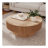 Round Coffee Table with Storage Solid Wood Veneered Modern Coffee Table Accent Tea Table for Living Room, Bedroom, Apartment or Office-223497696-214615918