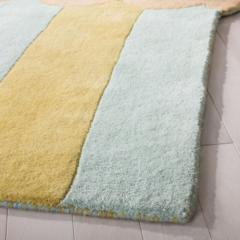 Tapis en laine de mer touffeté à la main, Rectangle 5 pi 7 po x 6 pi 9 po