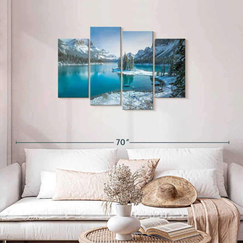 Spirit Island en hiver, H 27 po x l 43 po
