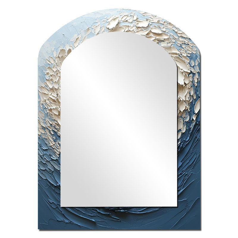 Miroir mural blanc moderne vortex Oceanic, 34 po x 25 po