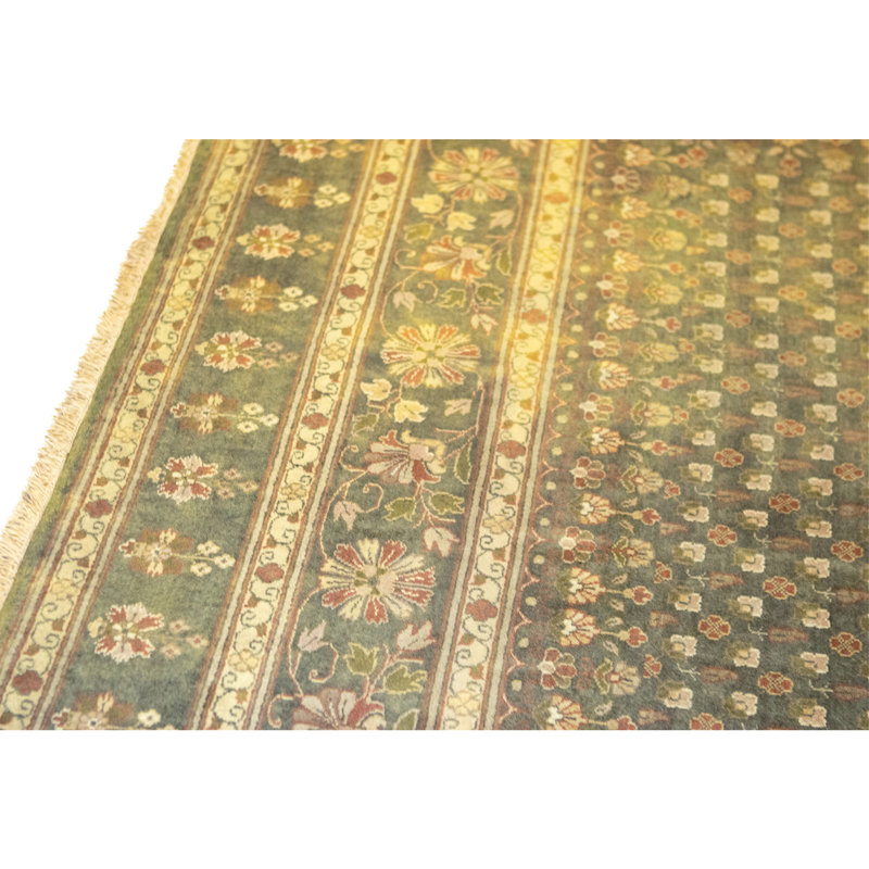 Hand Knotted Wool Area Rug in Black