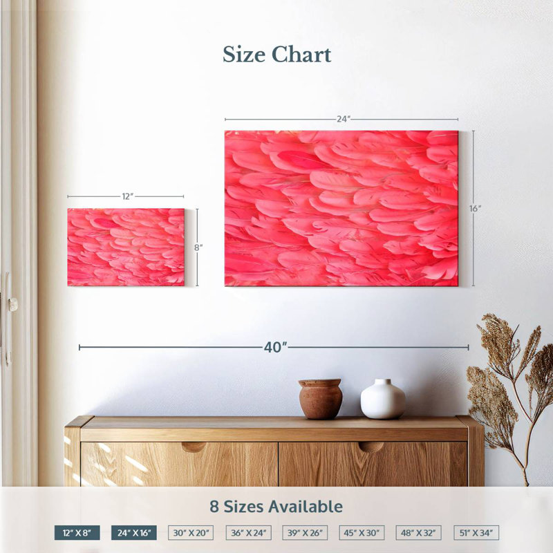 Plumes de flamant rose Crowle, H 16 po x l 24 po