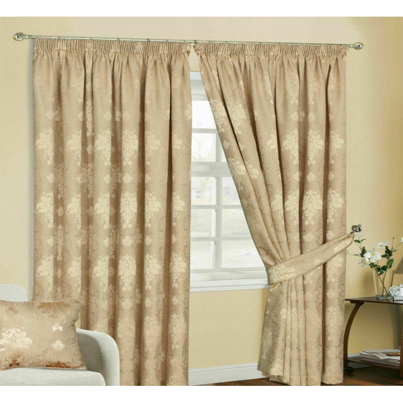 Virgina Sheer Curtain Pair, 117 W x 137 D cm, Gold