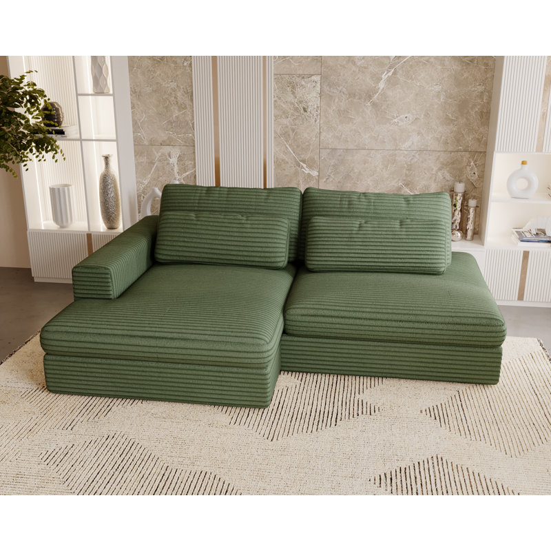 Teirra 2 Seater Sofa Bed, Orange, Right Hand Facing