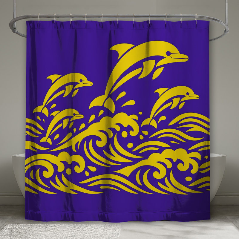  Rideaux de douche Dolphins Waves, L 70 po x H 93 po