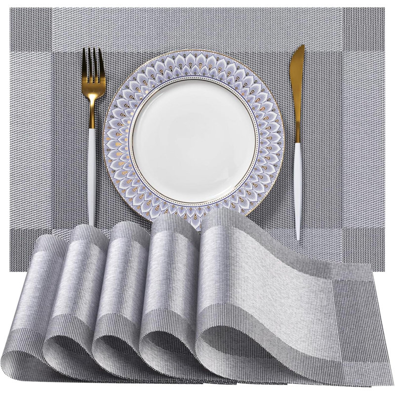 Ensemble de 12 napperons tissés en vinyle / plastique pour table de cuisine