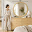 Miroir mural rond encadré en bois massif, miroir décoratif pour salle de bain-694530985-696575123