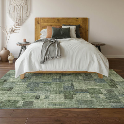 Premium Machine Washable Cerrito Green Rug