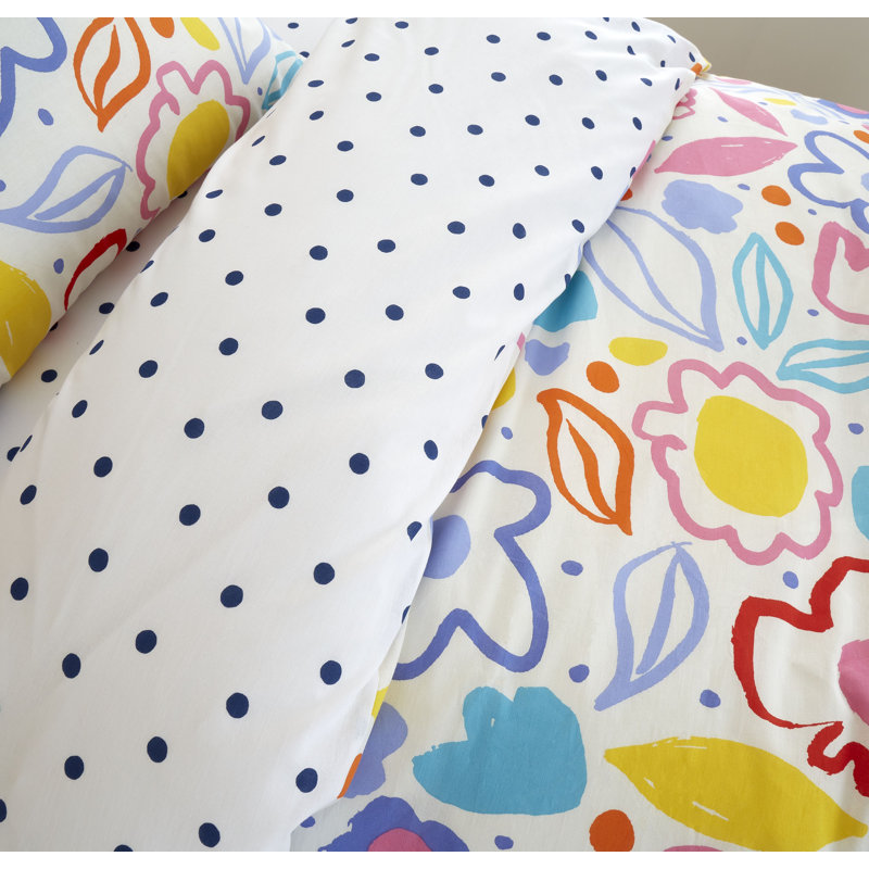 Blomme Cotton Floral Duvet Cover Set with Pillowcases Included, Single Duvet Cover + 1 Standard Pillowcase
