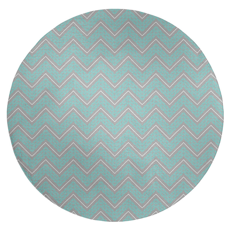 Chenille Chevron Indoor Rug, Round 5'