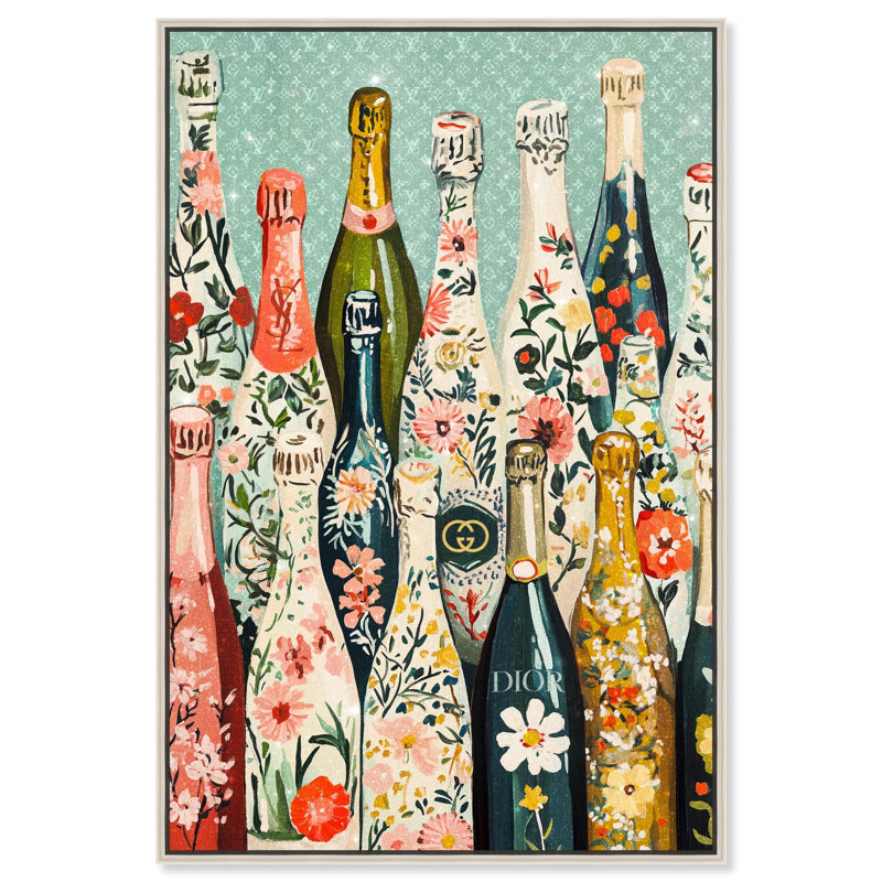 Art floral de la collection Floral , Cadre argenté, H 55 po x l 37 po
