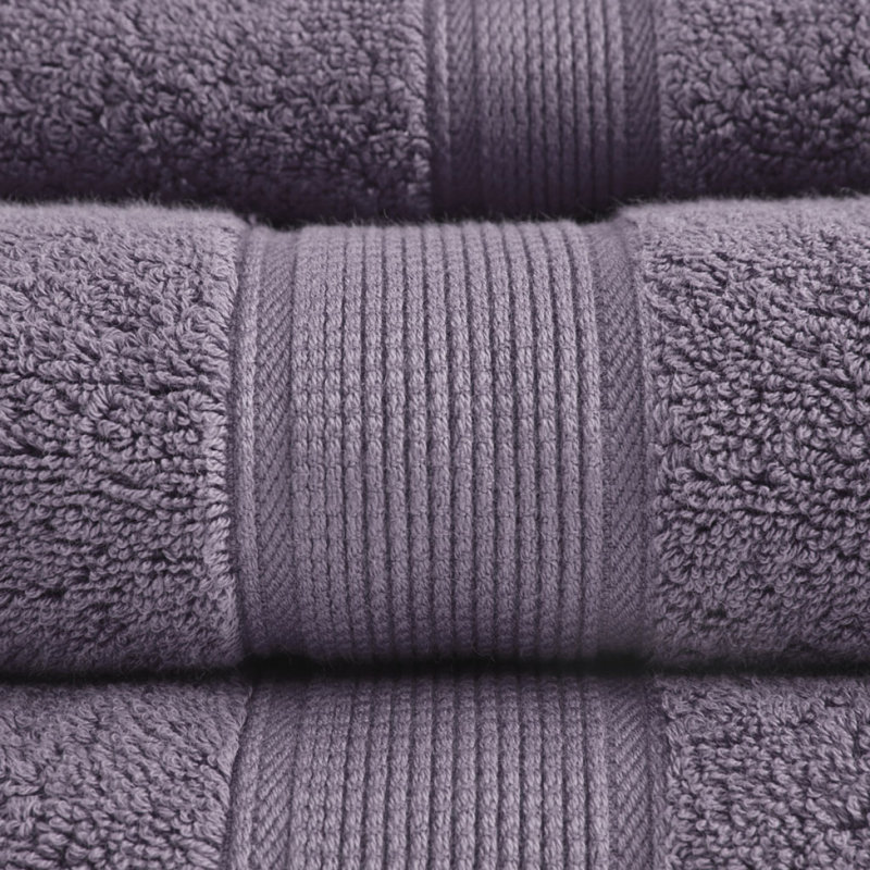 Ensemble de serviettes antimicrobiennes 100% coton 8 pièces, Light Purple