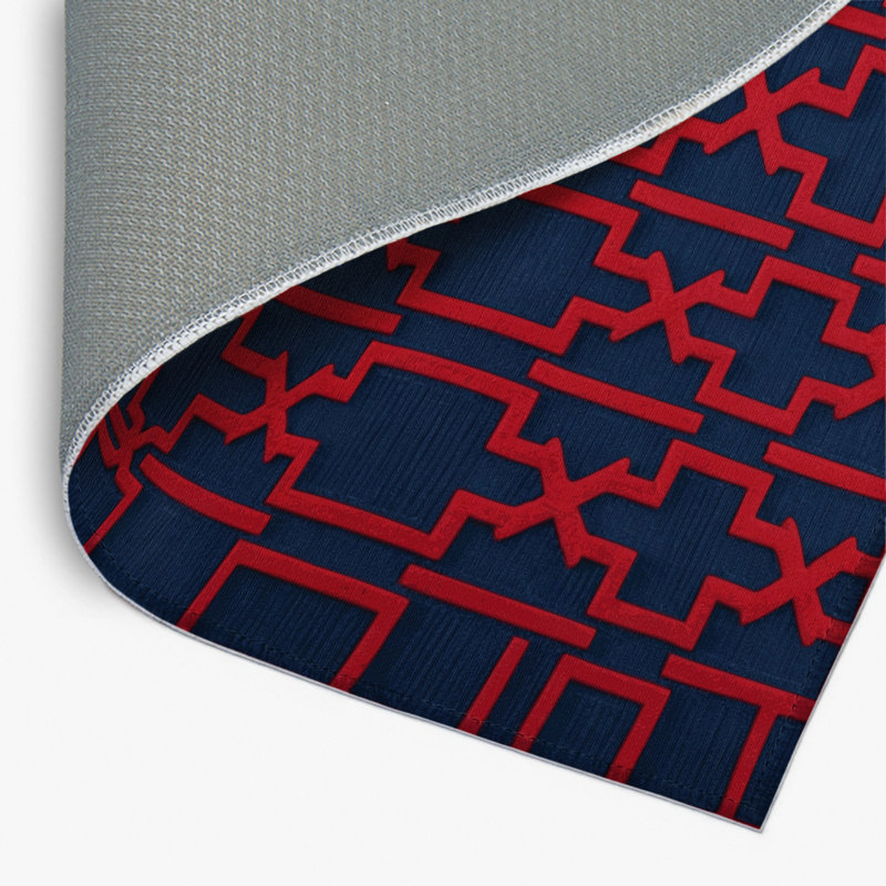 Tapis bleu intérieur et extérieur Trellis, Rectangulaire 2 pi x 3 pi