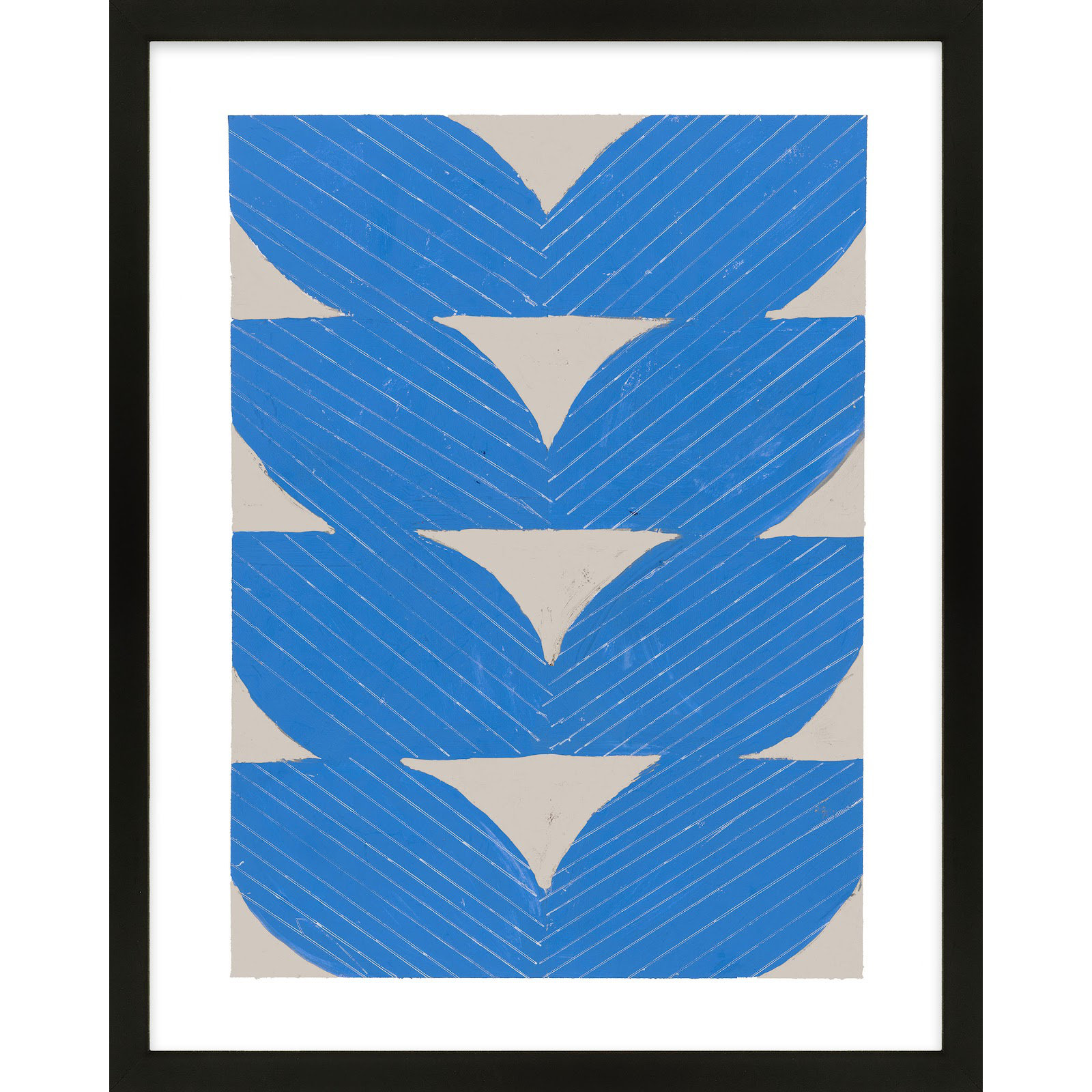 Blue Chevron by Andrea Stokes, Black, 38" H x 30" W x 1.25" D