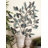 Metal Leaf Blue Wall Decor with Black Stems