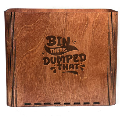 Slim Trash Can - "Bin There Dumped That" - Wooden Garbage Bin