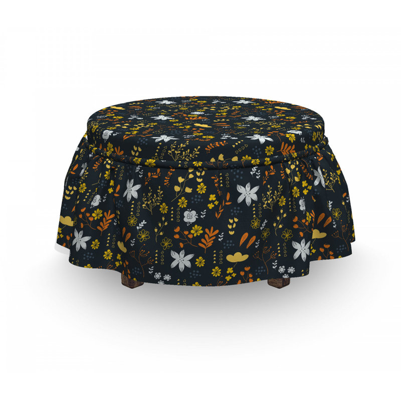 Housse pour repose-pieds à fleurs childish doodle