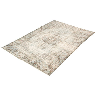 One-of-a-Kind 5'10" X 9' 1980s Wool Area Rug in Gray