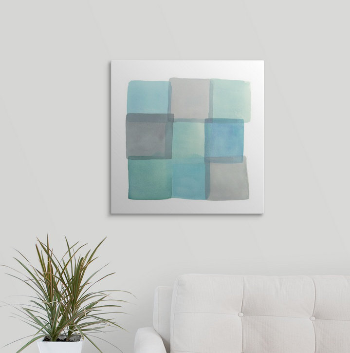 Brittnye «Overlap II» par Mike Schick, reproduction d'art, H 35 po x l 35 po x P 1,5 po, Toile