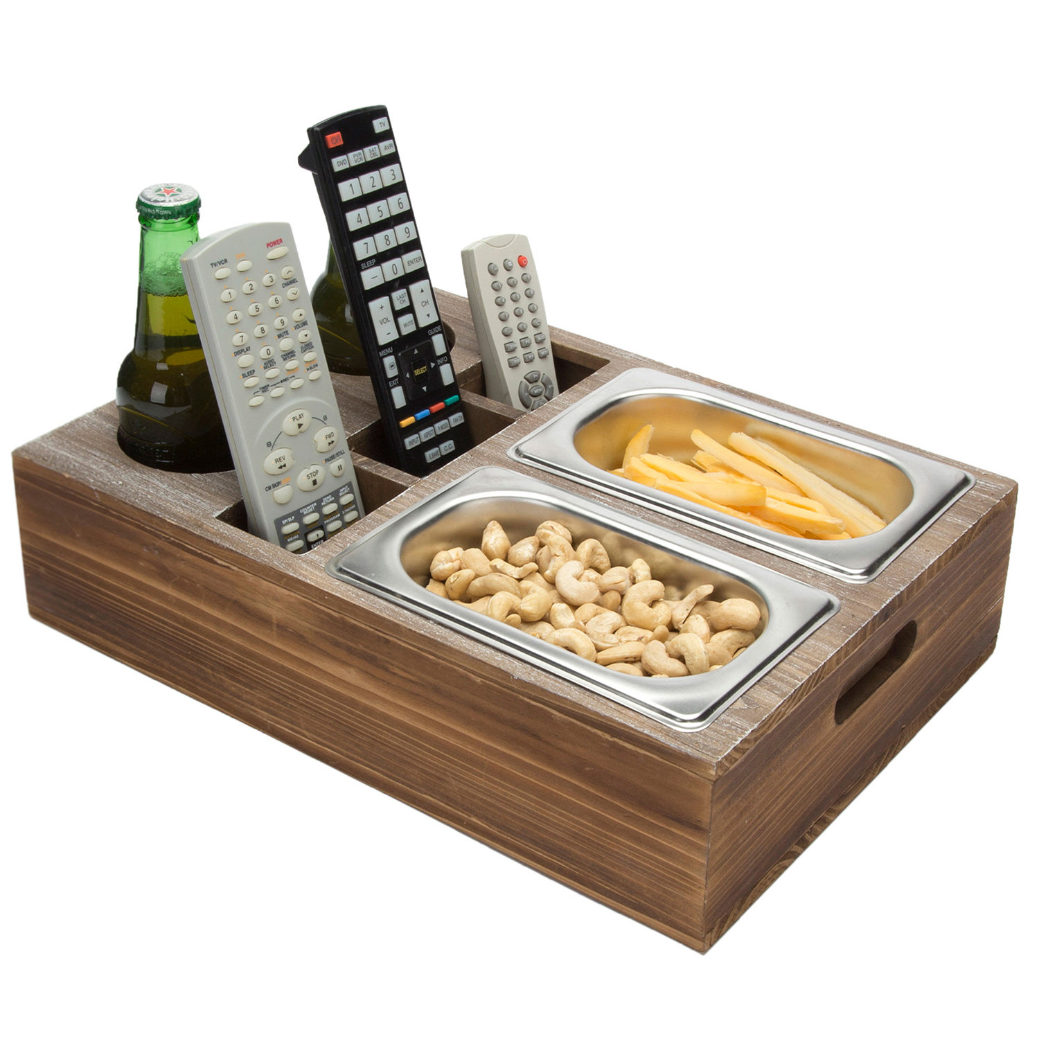 Gracie Oaks Ephratah Couch Snacks Serving Tray Caddy & Reviews ...