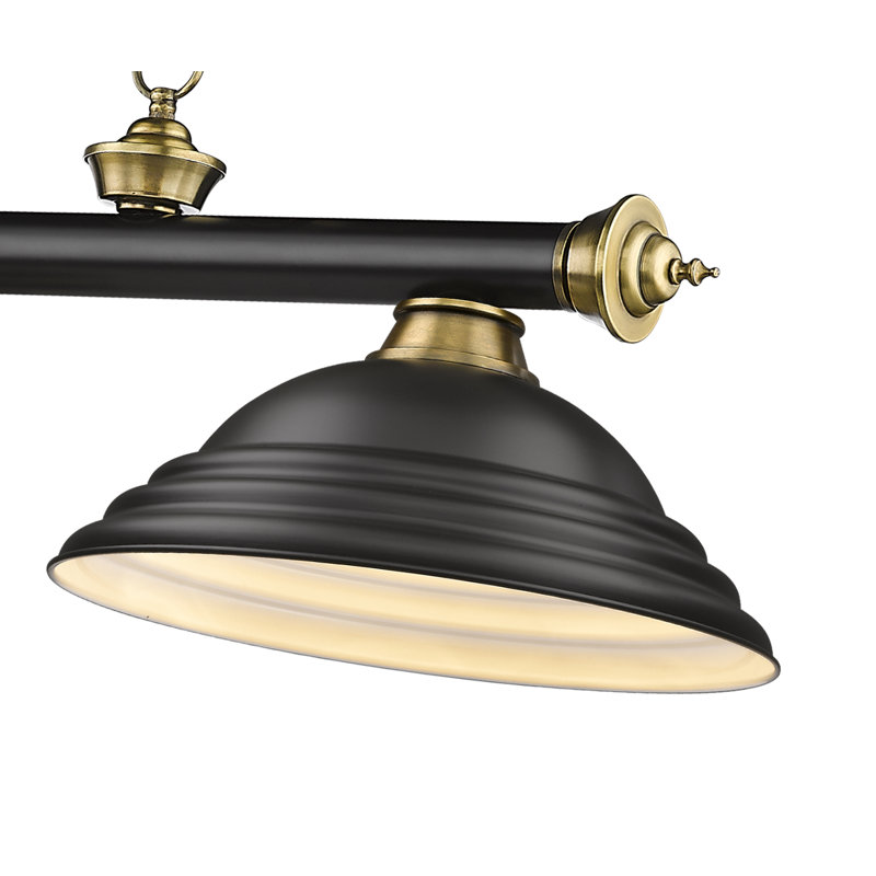 Billard 3 lumières Annaleisa, Noir mat/nickel brossé, Noir mat