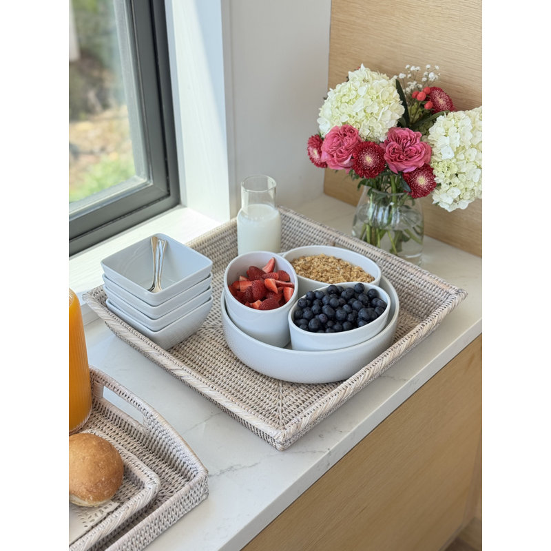 Everard Wicker Tray, White Wash