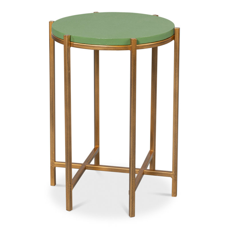 Shagreen End Table, Light Green