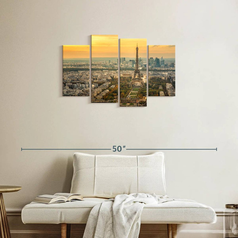 Nicci soleil couchant sur Paris, H 22 po x l 36 po