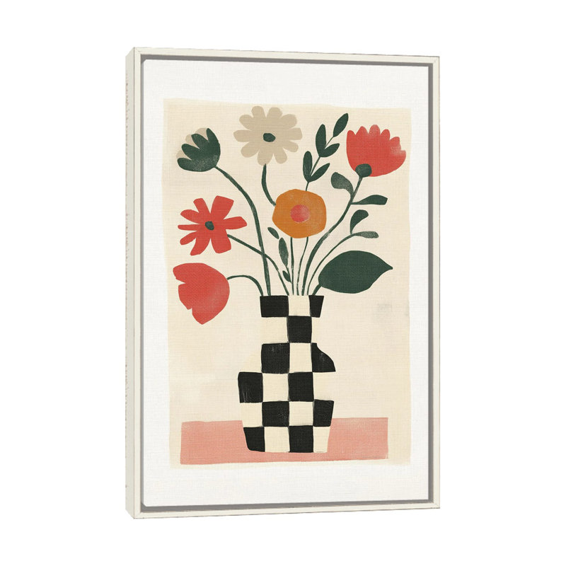 Fantaisie en fleurs - reproduction d'art murale - toile encadrée, H 60 po x l 40 po, Blanc patiné