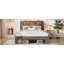 Cadre de lit grand, cadre de lit plateforme en bois avec tête de lit à DEL avec rangement et 2 ports USB, silencieux, aucun sommier nécessaire et outil d'assemblage facile, grand rangement sous le lit, brun foncé-1125708968-1125708973