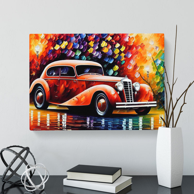 Painted Classic Car Vol.1 Abstract - Wrapped Canvas Painting, 35cm H x 50cm W x 3cm D