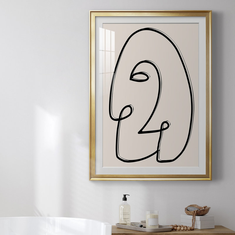 Face It II, reproduction encadrée de qualité supérieure - prête à être accrochée, H 36,5 po x l 26,5 po, Or
