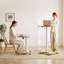 Table d'appoint rectangulaire en bois massif Burlywood+White+alliage d'aluminium-1720312825