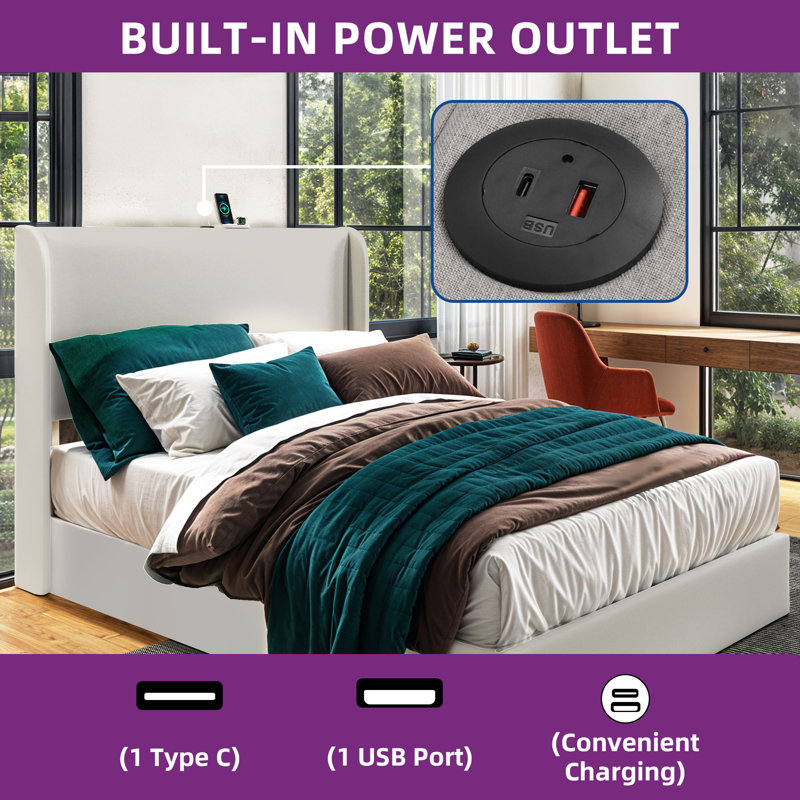 Upholstered  Lift Up Storage Bed
