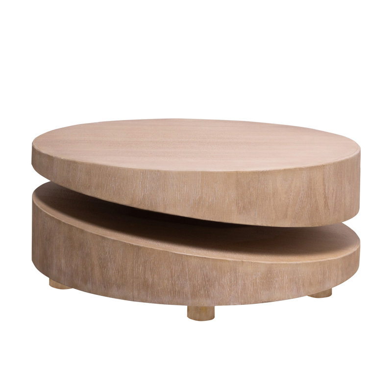 Modern Round Wood Coffee Table – 31.3" Natural Finish Accent Table For Living Room