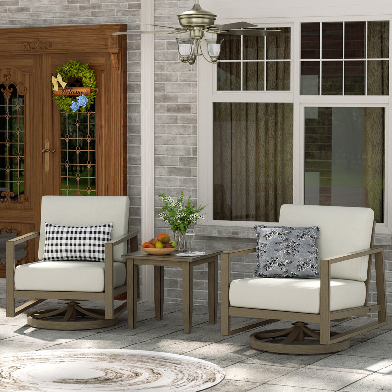 Hamarto 2 Person Aluminum Conversation Seating Group With Olefin Cushions