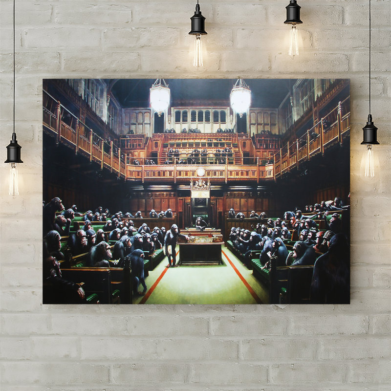 Chimps Houses Of Parliament - Wrapped Canvas Print, 20.5cm H x 30.5cm W x 3.8cm D