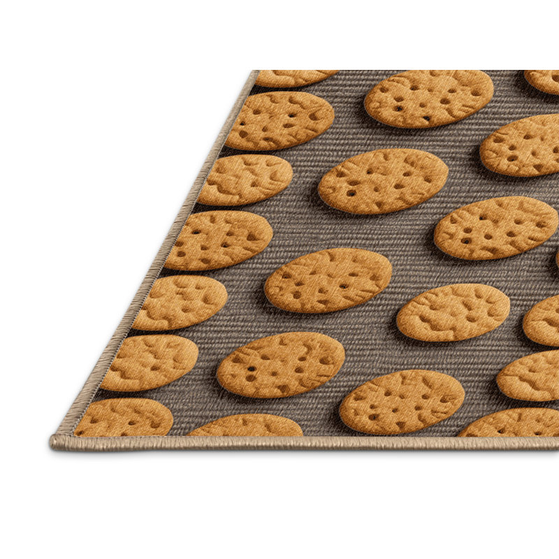  Washable Digestive biscuits Desserts Area Rug, Carré 4 pi