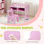Ensemble de bureau et de chaise pour enfant rose en MDF avec 2 compartiments de rangement-878773137