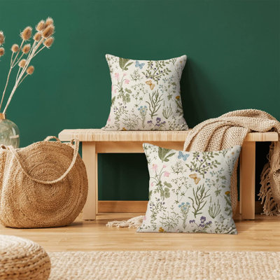 Coussin Society6 Floral and Birds III