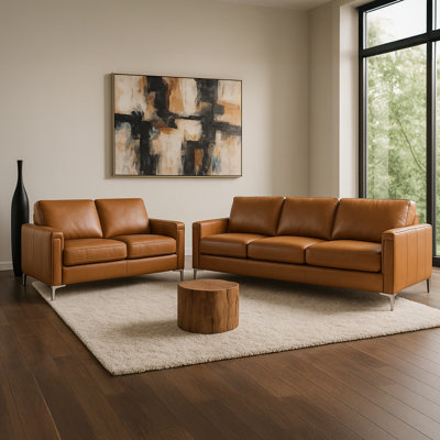 Bayerl Leather Sofa And Loveset Set