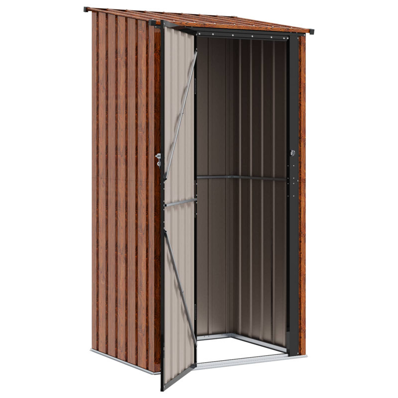 Vidaxl Garden Sheds Metal Outdoor Structures Storage Modern Weather Resistant, Brown/Black