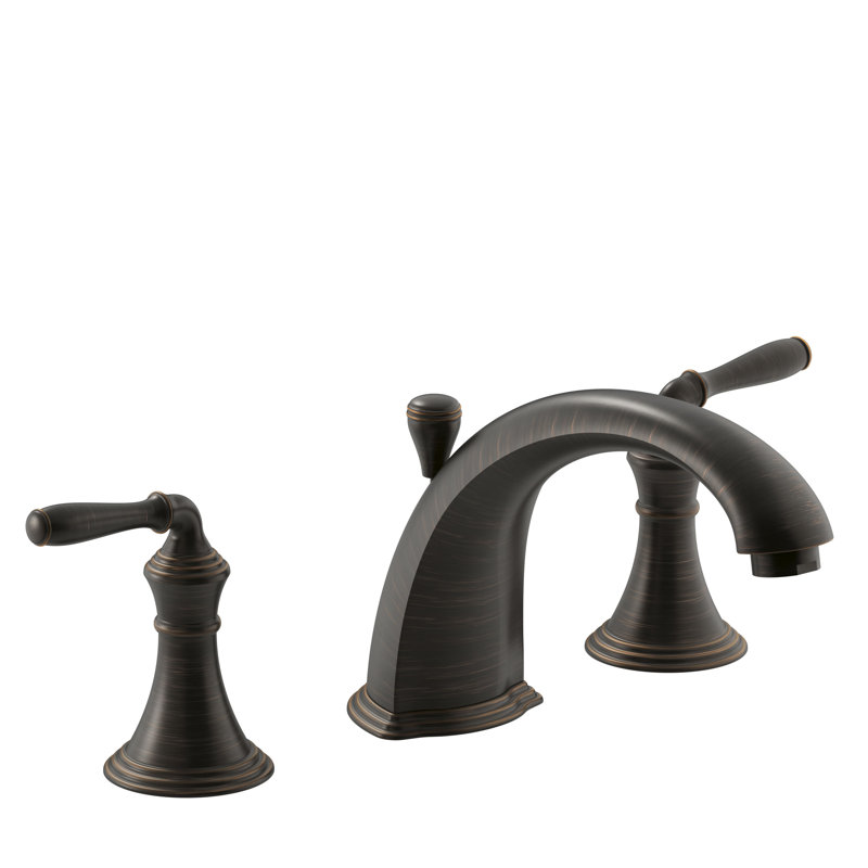 Devonshire Deck-/Rim-Mount Bath Faucet Trim for High-Flow Valve with 8-15/16" Diverter Spoutut and Lever Handles, Valve Not Included