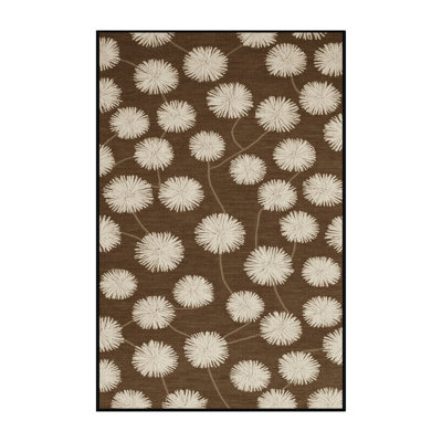 Tapis botanique brun lavable à la machine