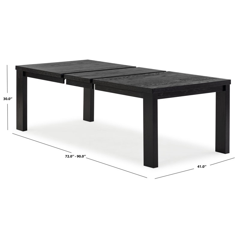 Desmond Extendable Wood Dining Table, Black