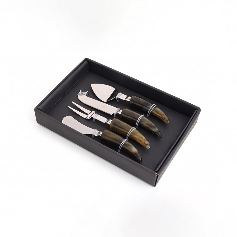 4 Piece Stoneware Cheese Serving Set