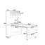 Buffet 33,5 x 15,7 x 69 pouces avec huche et table de salle à manger pliable, armoire multifonctionnelle avec tablette de rangement et crochets latéraux pour petits espaces, studio, appartement-132716014