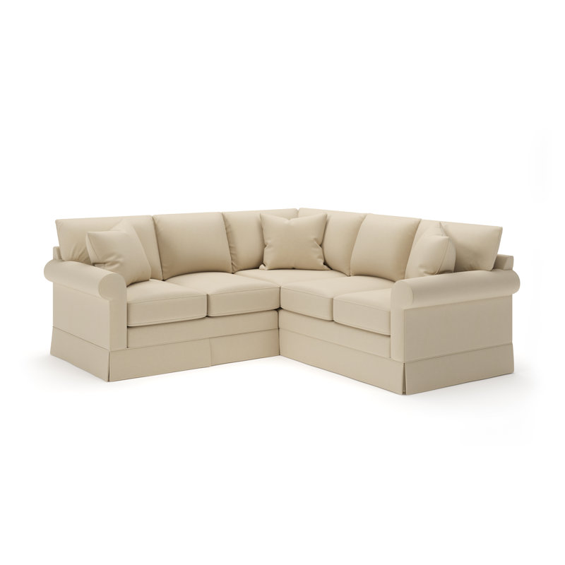 Friedman Upholstered L-Shaped Sectional Symmetrical, Bayou Stone Canvas